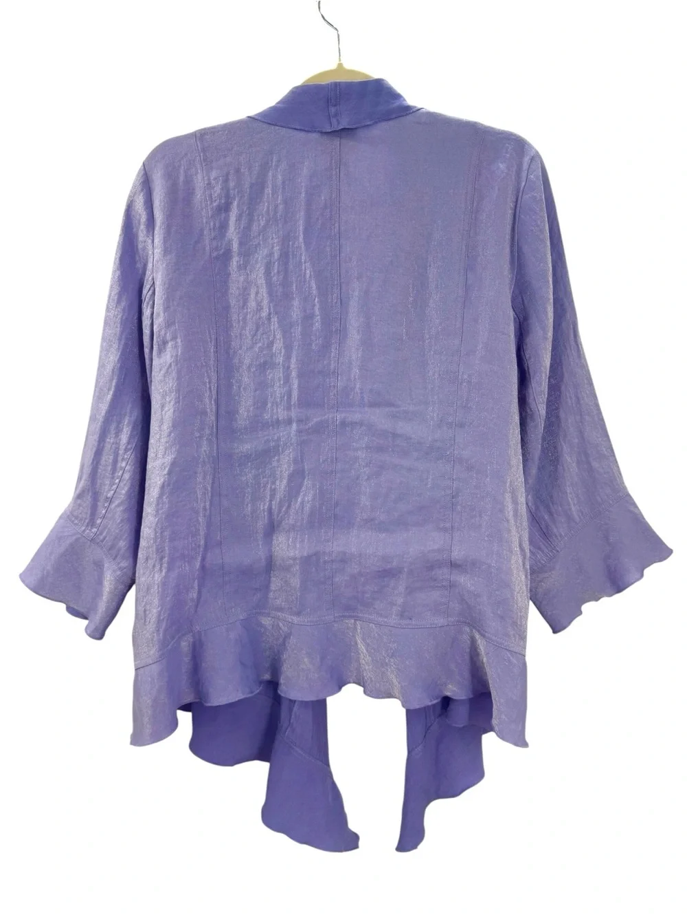 Ruby Rd Purple Shimmer Open Front Draped Cardigan Jacket 16W Plus